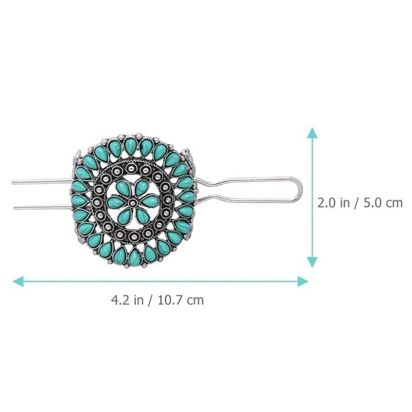 Turquoise Vintage Hair Fork Hairpin Chinese Style Hair Accessory for Women